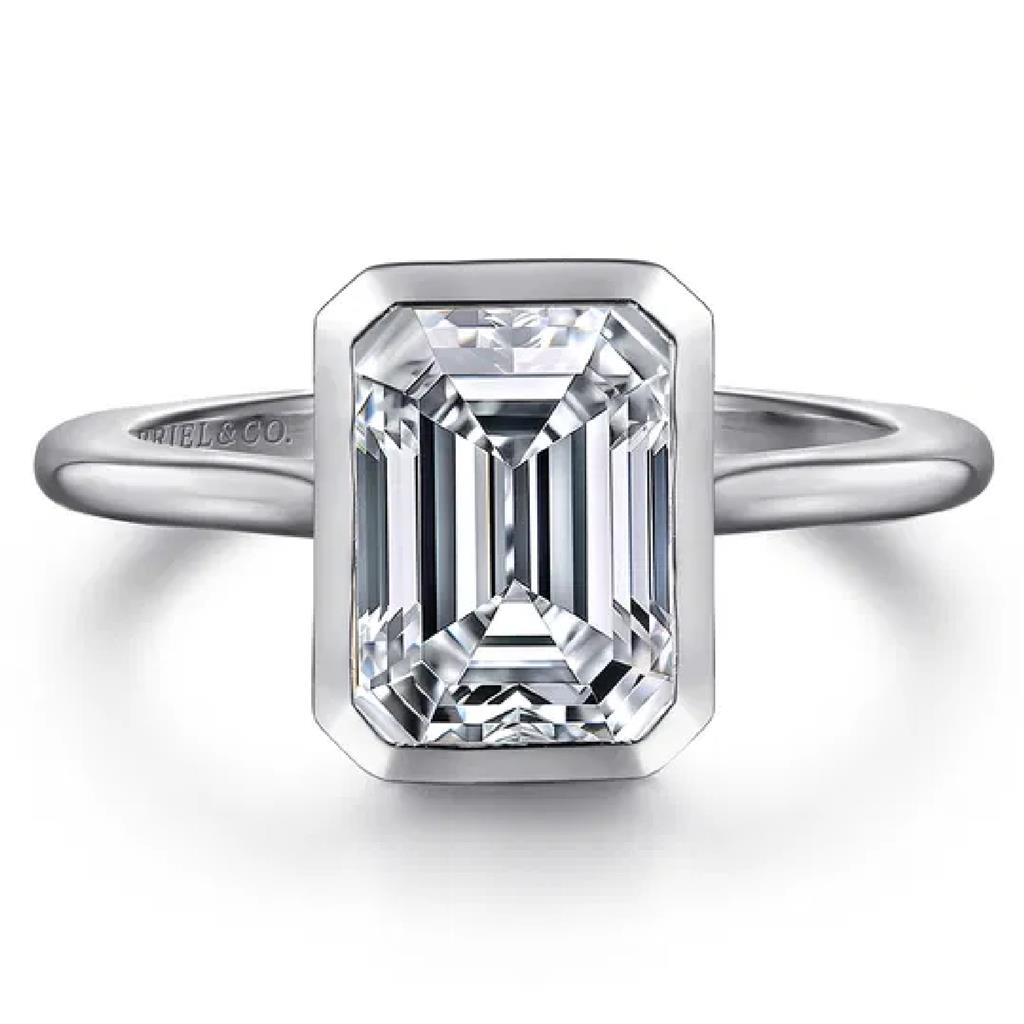 Gabriel & Co 14K White Gold Bezel Set Solitaire Engagement Ring ER16728E8W4JJJ