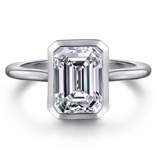Gabriel & Co 14K White Gold Bezel Set Solitaire Engagement Ring ER16728E8W4JJJ