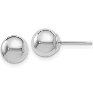 14KW 7mm Ball Stud Earrings 87z