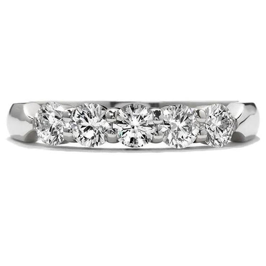Hearts on Fire 18K White Gold 5 Stone Diamond Band 5STB01508W-C