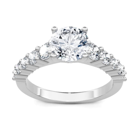 14K White Gold Graduated Diamond Engagement Ring 67106D-4W-4/5