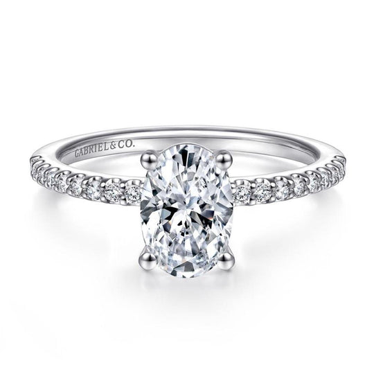 Gabriel & Co 14K White Gold Oval Diamond Engagement Ring ER14918O4W44JJ