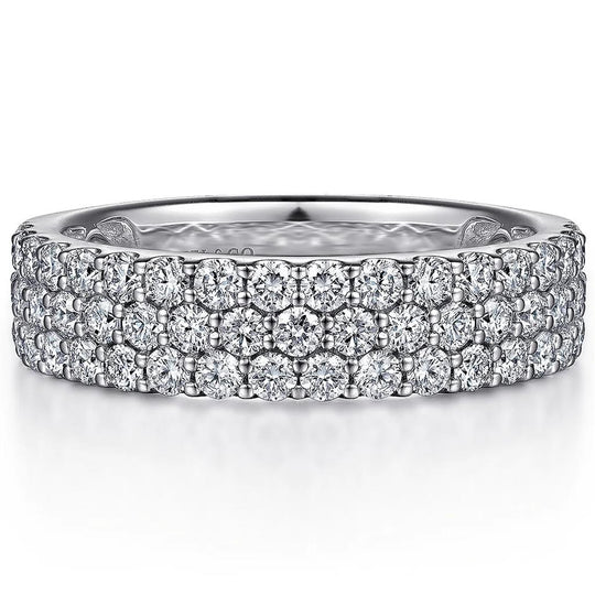 Gabriel & Co14K White Gold Multi Row Diamond Anniversary Band AN8181W44JJ