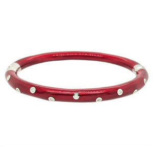 Soho Sterling Silver Red Enamel Diamond Bangle AB121SDDGRANATO