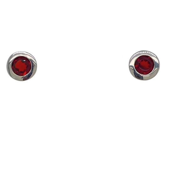 Joryel Vera Sterling Silver Garnet Stud Earrings E4110GA
