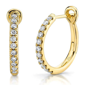 Shy Creation 14K Yellow Gold Diamond Hoop Earrings SC22005537