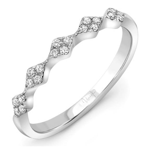 Uneek 14K White Gold Scattered Diamond Cluster Ring LVBWA122W