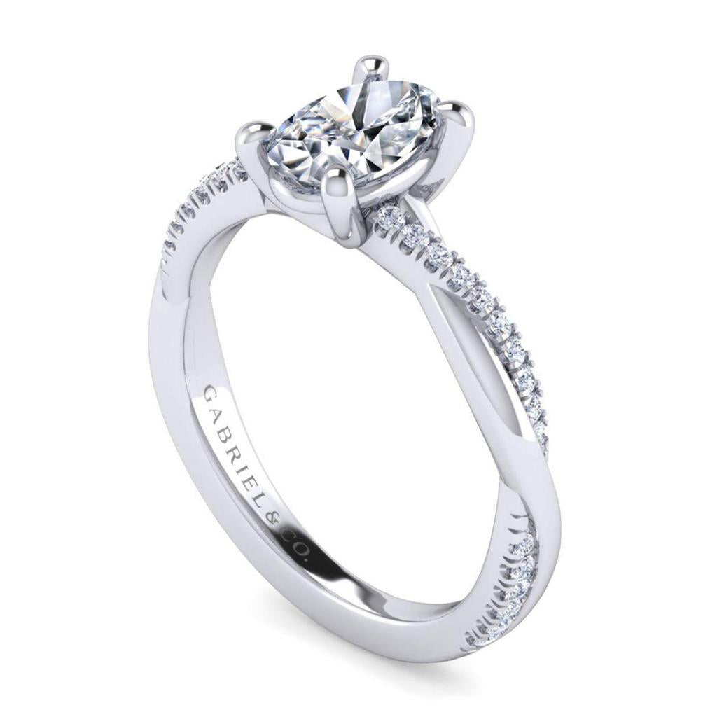 Gabriel & Co 14K White Gold Twist Diamond Ring Mounting ER14922O3W44JJ
