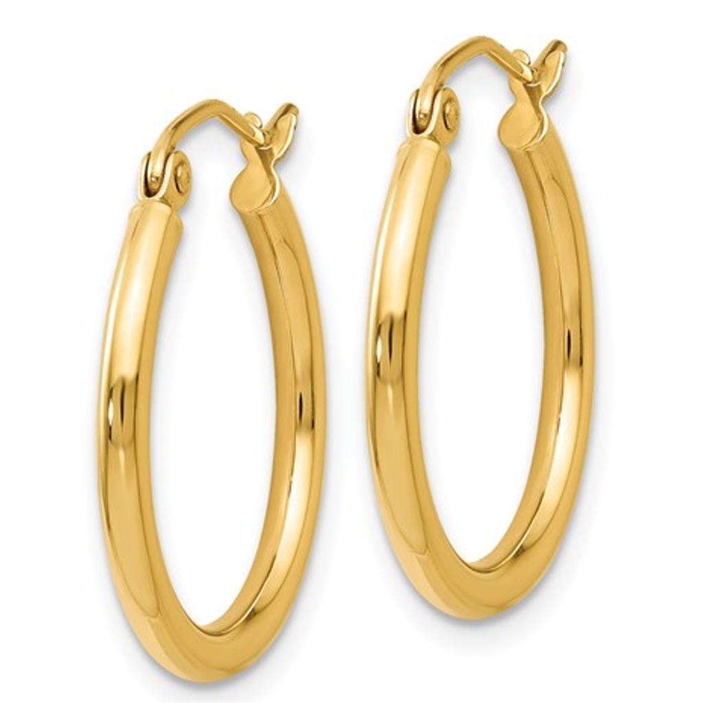 14K Yellow Gold Polished Hoop Earrings 43W