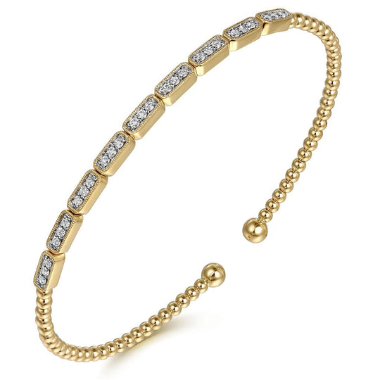 Gabriel & Co 14K Yellow Gold Bujukan Diamond Bangle BG4443-62Y45JJ