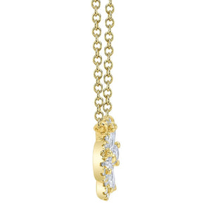 Shy Creation 14K Yellow Gold Diamond Clover Necklace SC55019421