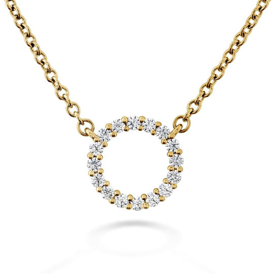Hearts On Fire 18K Yellow Gold Diamond Circle Necklace HFPSIGC00128Y