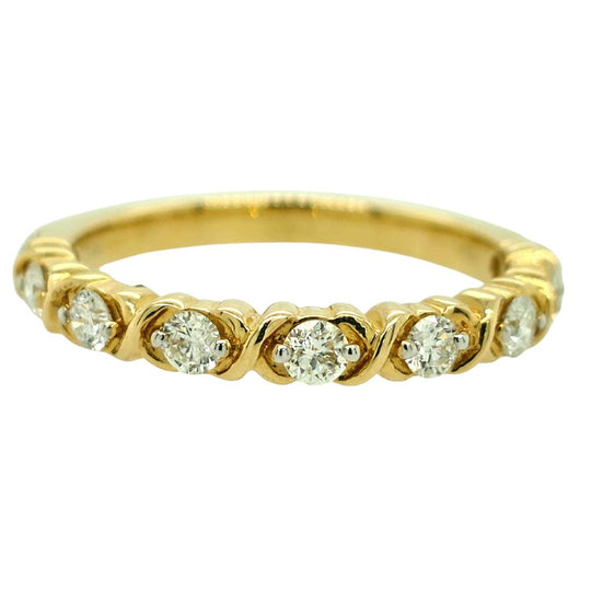 14K Yellow Gold XOXO Diamond Band X12R2509D055
