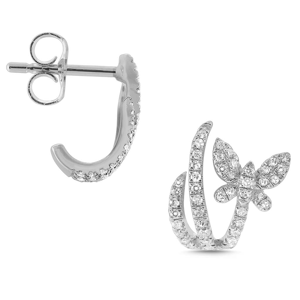 14KW Diamond Butterfly Earrings E1899