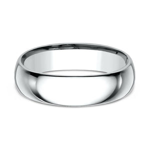 Benchmark 14K White Gold Comfort Fit 6mm Band LCF16014KW06.5