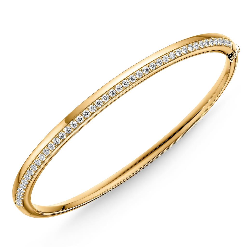 Hearts on Fire 18K Yellow Gold Barre Pave Diamond Bangle UU2836Y