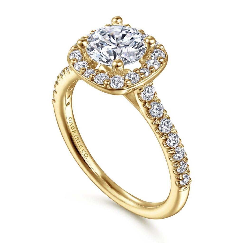 Gabriel 14KY Diamond Halo Ring Mounting ER6872Y44JJ