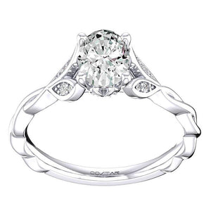 Costar 14K White Twisted Floral Engagement Ring R14346W-SP