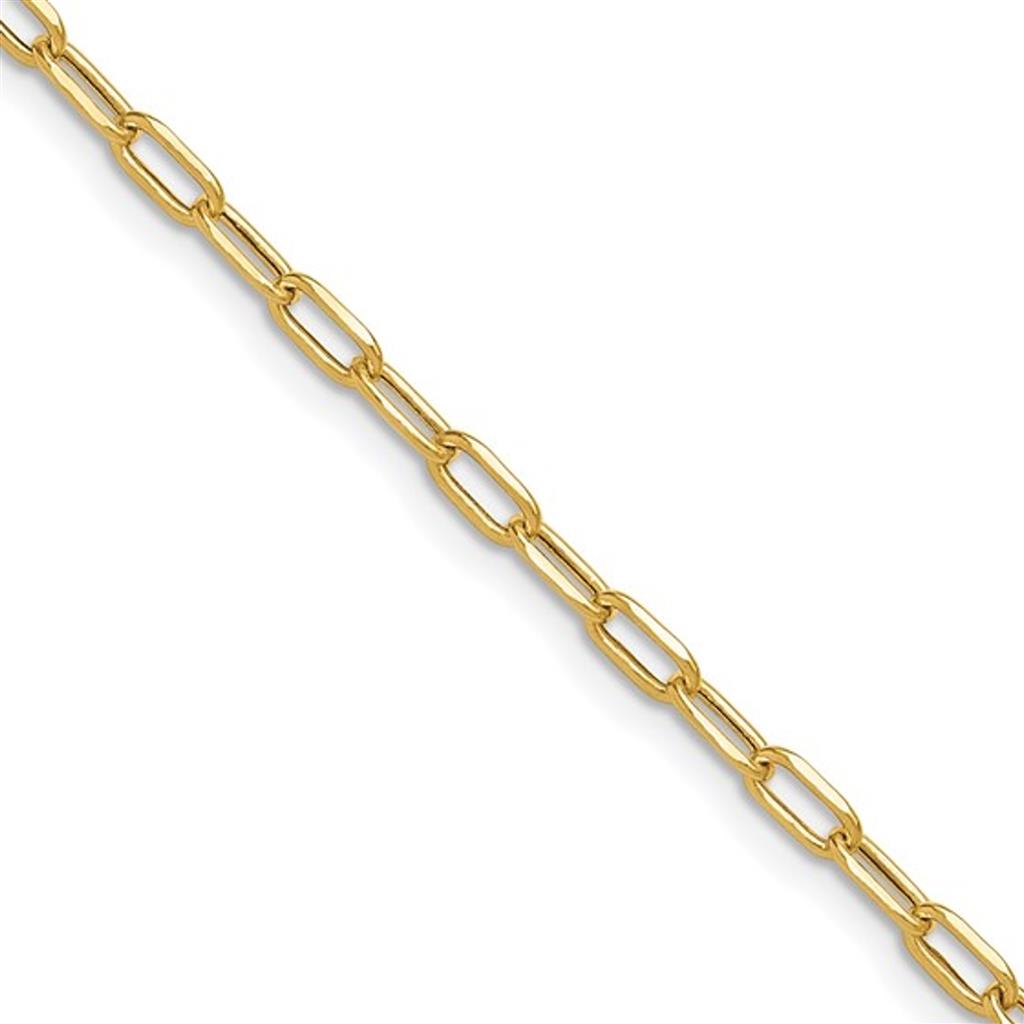 14K Yellow Gold Diamond Cut Paperclip Necklace 7276-18