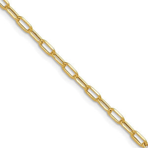 14K Yellow Gold Diamond Cut Paperclip Necklace 7276-18