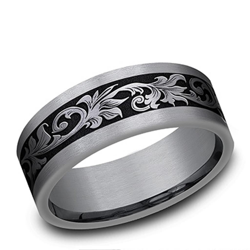 Benchmark Gray Tantalum Black Titanium Script Band CF128391GBKTGTA06