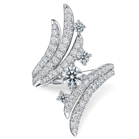 Hearts on Fire 18K White Gold Vela Bypass Cocktail Diamond Ring UU27858WGHV1756500