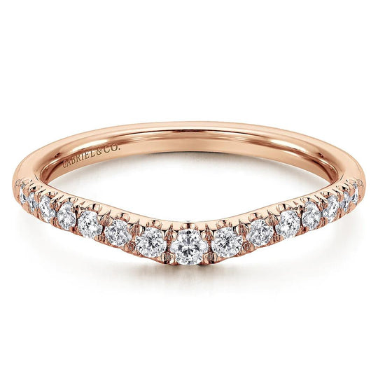 Gabriel & Co 14K Rose Gold Devotion Curved Diamond Band AN11013K44JJ