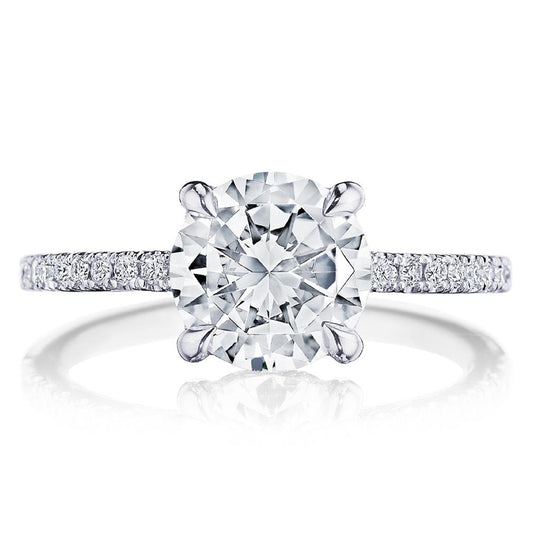 Simply Tacori 18K White Gold Diamond Engagement Ring 2670 1.5 RD 6 W