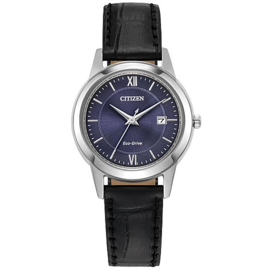 Citizen Ladies Stainless Steel Classic Eco Drive Navy Dial Watch FE1087-01L