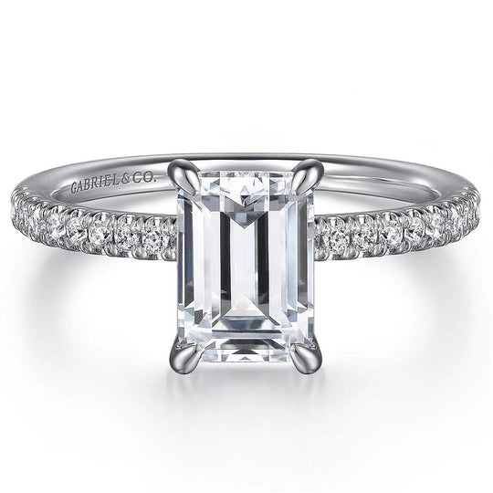 Gabriel & Co 14K White Gold Classic Hidden Halo Engagement Ring ER16058E8W44JJ