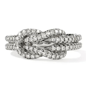 John Hardy Sterling Silver Diamond Love Knot Ring RBP9010402DIX7