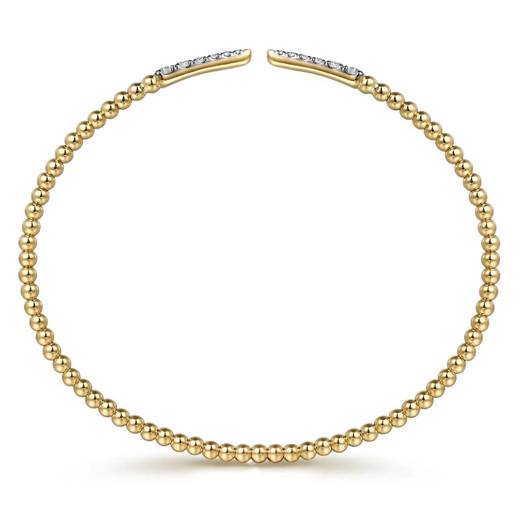 Gabriel & Co 14K Yellow Gold Bujukan Diamond Spears Split Bangle BG4216-62Y45JJ