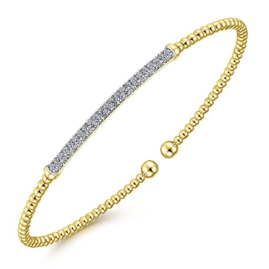Gabriel & Co 14K Yellow Gold Diamond Bar Bangle BG4262-65Y45JJ