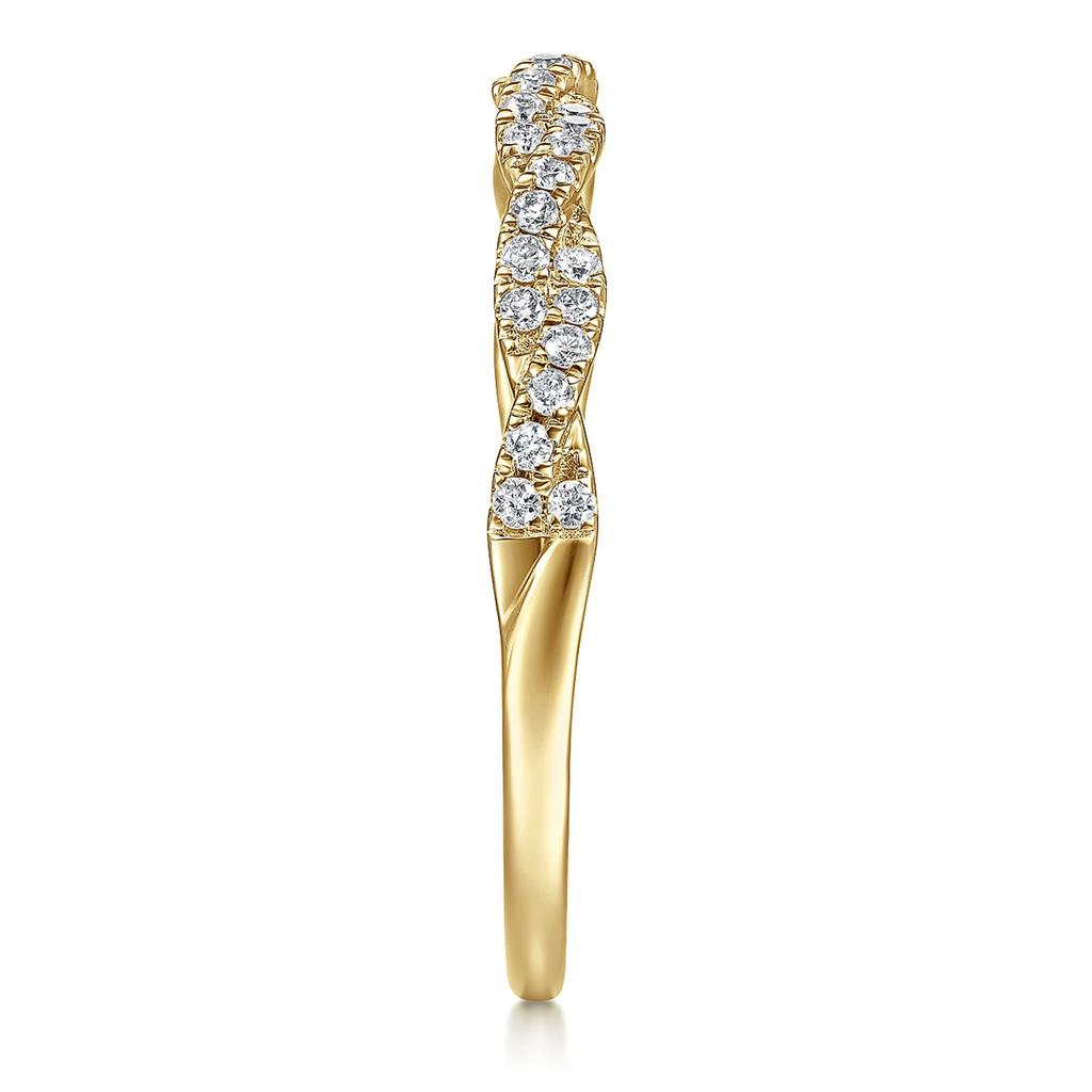 Gabriel & Co 14K Yellow Gold Diamond Twist Band LR52078Y45JJ