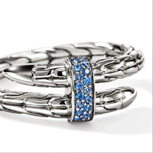 John Hardy Sterling Silver Blue Sapphire Spear Ring RBS986804BSPX7