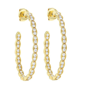 Hearts on Fire 18KY Lorelei Oval Hoops HOOPLFOVIO00888Y