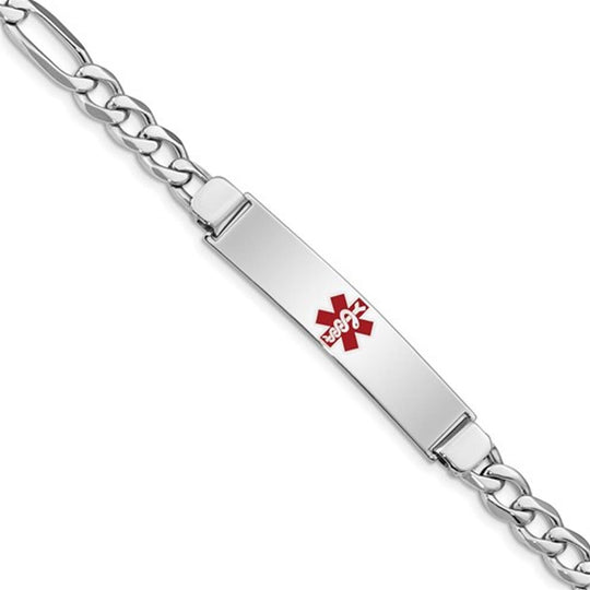 Sterling Silver Medical ID Figero Link XSM36-8