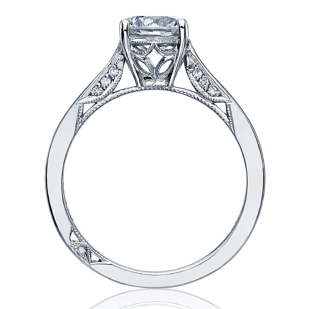 Tacori 18K White Gold Dantela Solitaire Engagement Ring 2638 RD 6 W