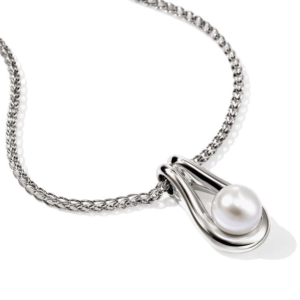 John Hardy Sterling Silver Surf Freshwater Pearl Necklace NB895011X18-20