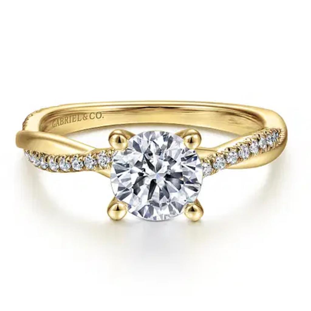 Gabriel & Co 14K Yellow Gold Contemporary Twist Diamond Engagement Ring ER14922R4Y44JJ