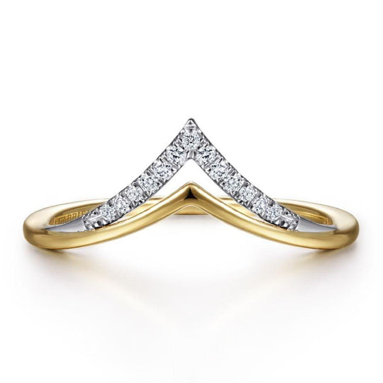Gabriel & Co 14K Two Tone Contemporary "V" Diamond Ring LR51826M45JJ