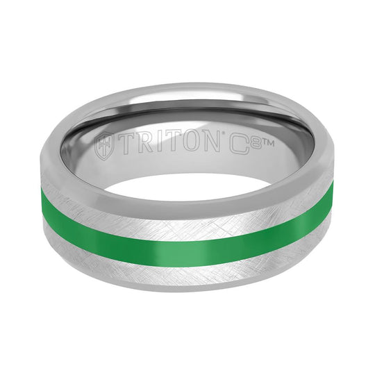 Frederick Goldman Tungsten Carbide Green Row Band 11-6260CCEG8-G.00