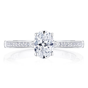 Tacori 14K White Gold Coastal Crescent Engagement Ring P102 OV 7x5 FW