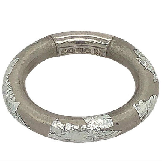 Soho Sterling Silver Gray Foliage Enamel Ring AR11FOLIAGE