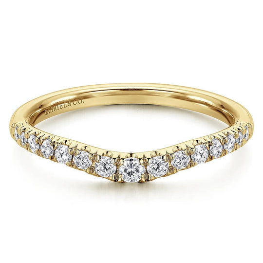 Gabriel & Co 14K Yellow Gold Devotion Classic Curved Diamond Band AN11013Y44JJ