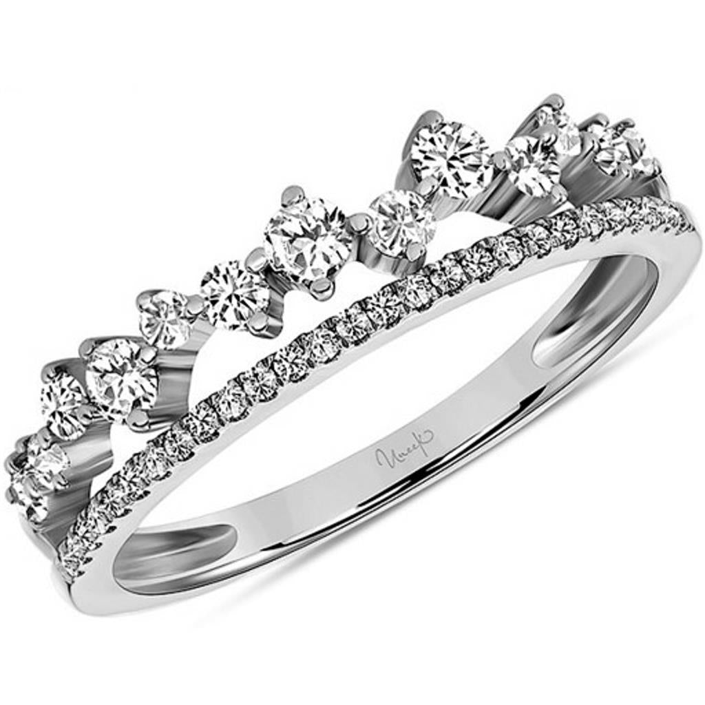 Uneek 14K White Gold Double Row Diamond Band LVBAD269W