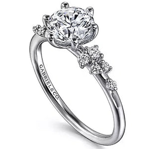 Gabriel 14KW Scattered Diamond Engagement Ring ER15973R4W44JJ