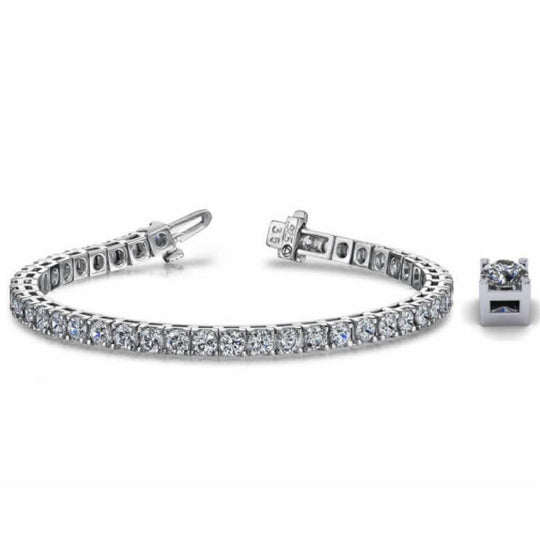 14K White Gold 7ctw Diamond Tennis Bracelet SB845-11843