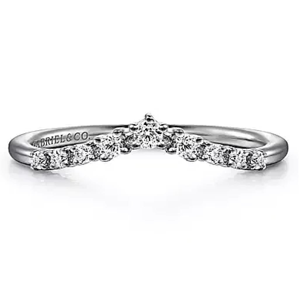 Gabriel 14K White Curved Diamond Band WB15973R4W44JJ