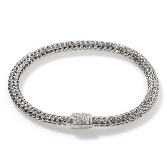 John Hardy Sterling Silver Diamond Pave Bracelet BBP96002DIXM